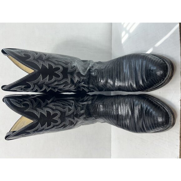 Dan Post Boots Mens Sz 10 EW Teju Lizard Western Cowboy Exotic Leather El Paso - Picture 3 of 12